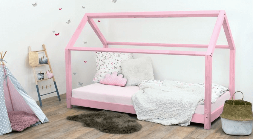 postel domeček růžový